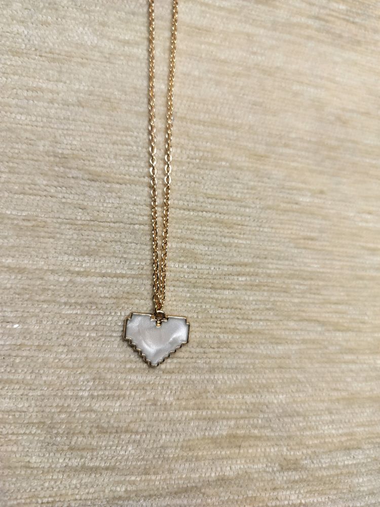 White Heart Necklace 💞 High Quality 🩷