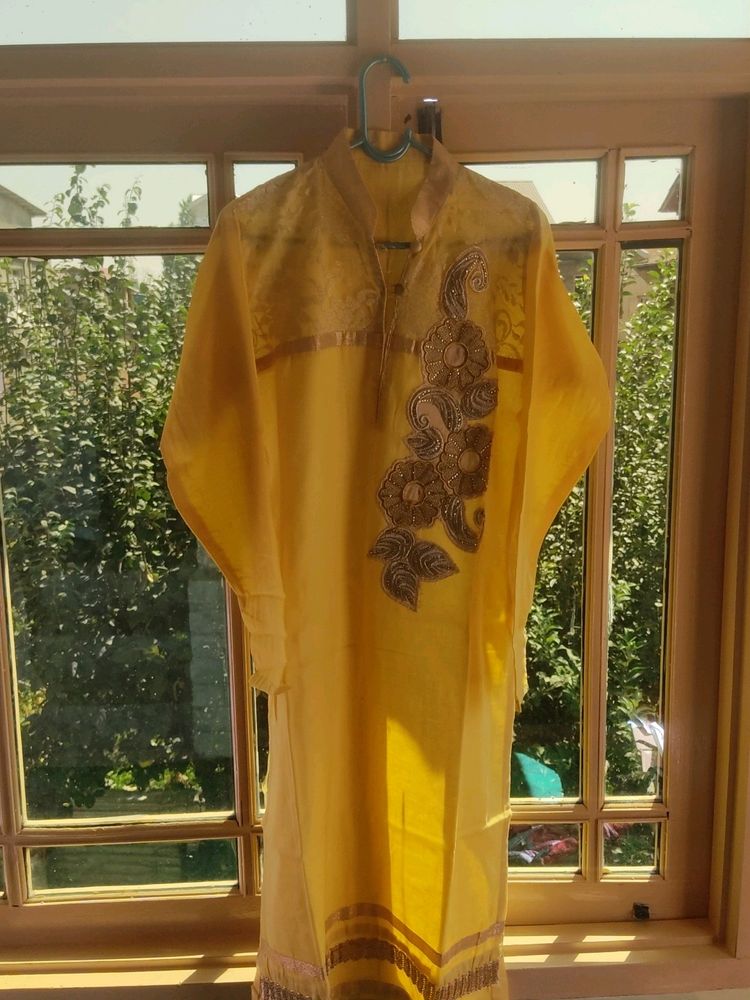 Women Yellow Suit With Work