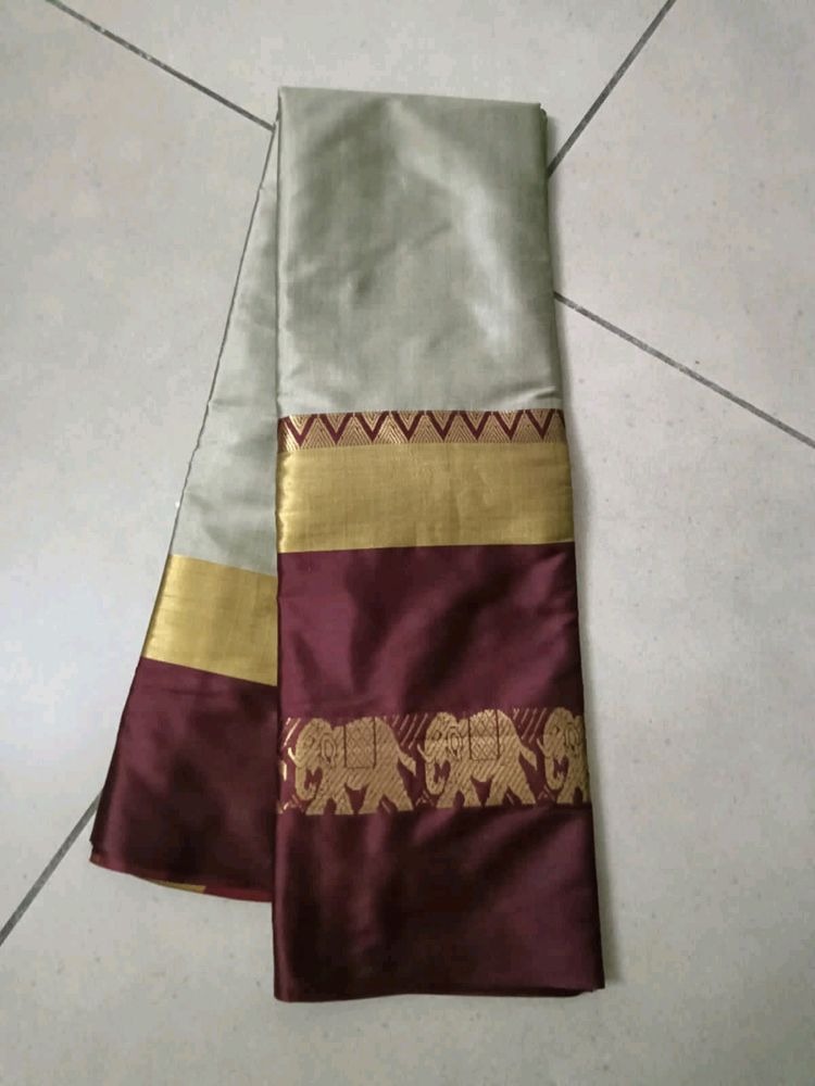 Cotton Aura Silk Saree With Blouse