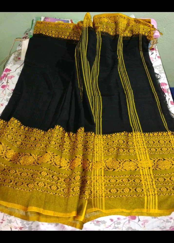 Black And Yellow Saree