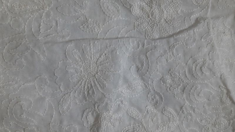 White Pure Cotton Fully Embroidery Fabric