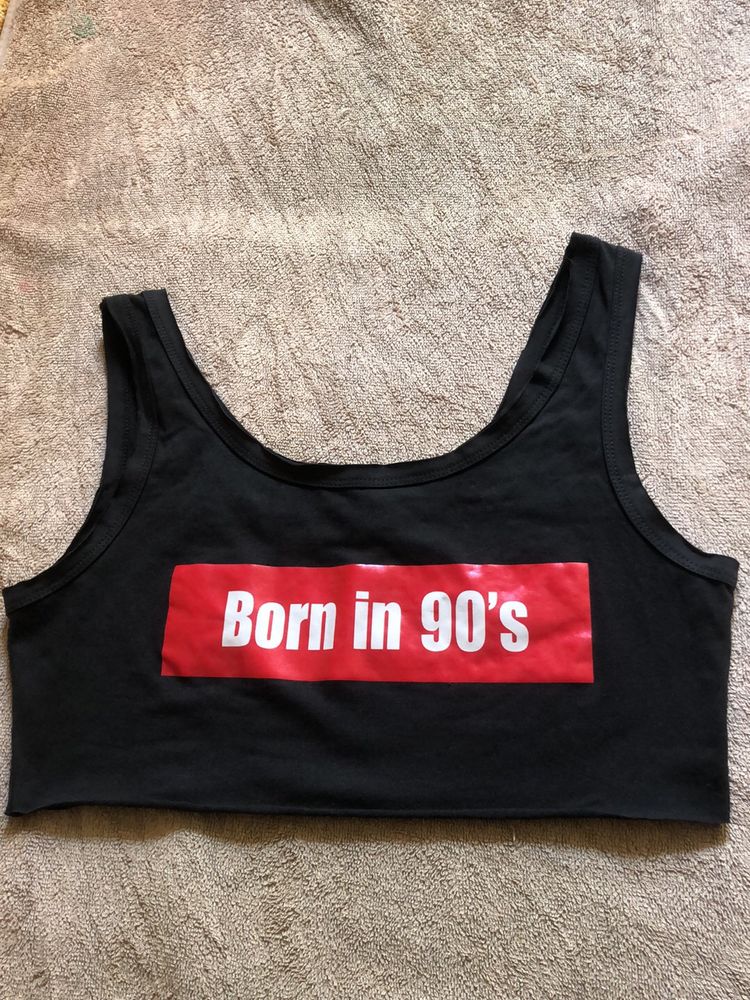 Women Black Crop Top