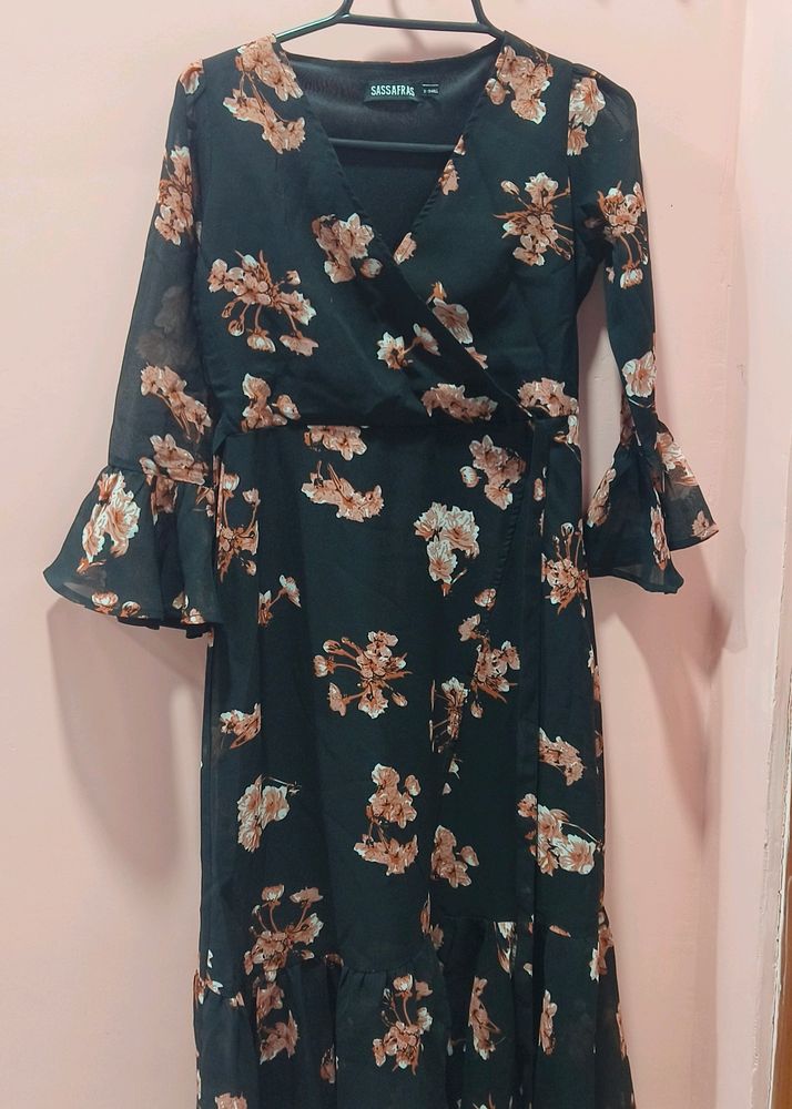 Sassafras Floral Wrap Dress