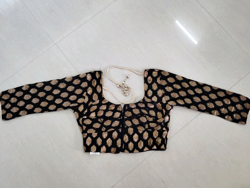 Black And Golden Design Blouse