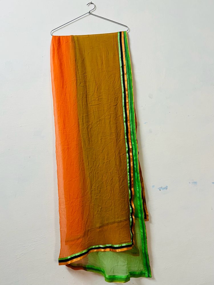 Orange And Green Dupatta For Girls