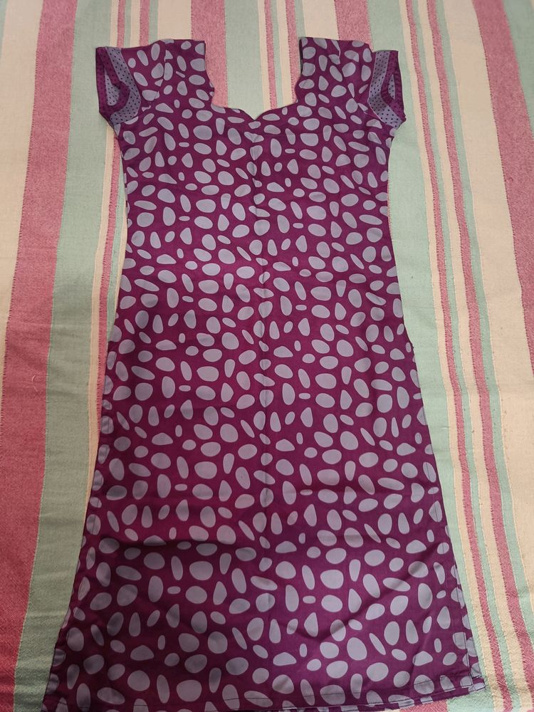 Polka Dot Kurti With Dupatta