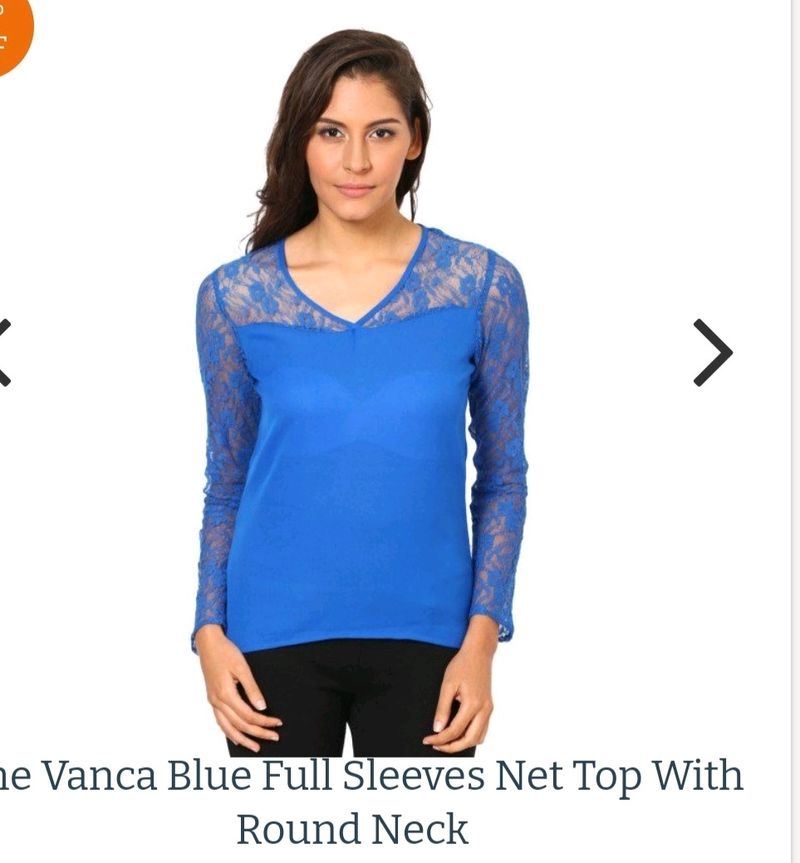 The Vanca Full Sleeves Blue Top