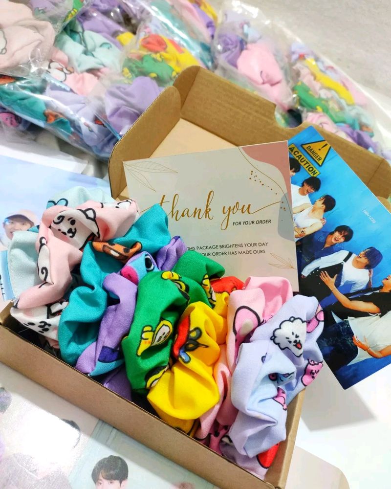 BTS Bt21 Scrunchies Set Of 8