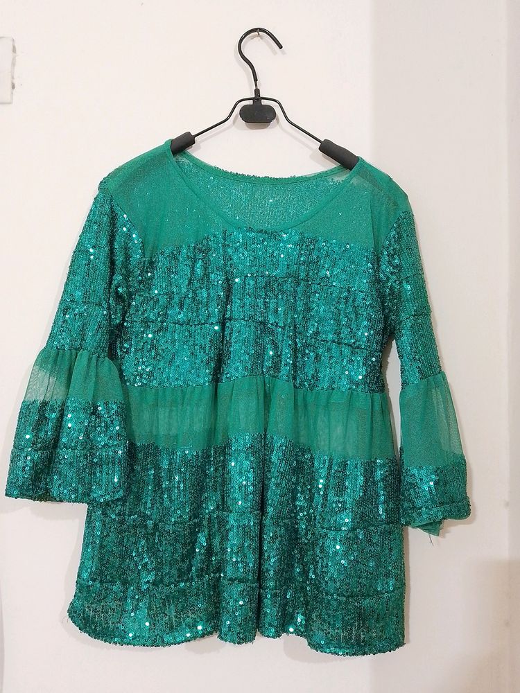 Sparkling Sequin Embellished Party Top For Women