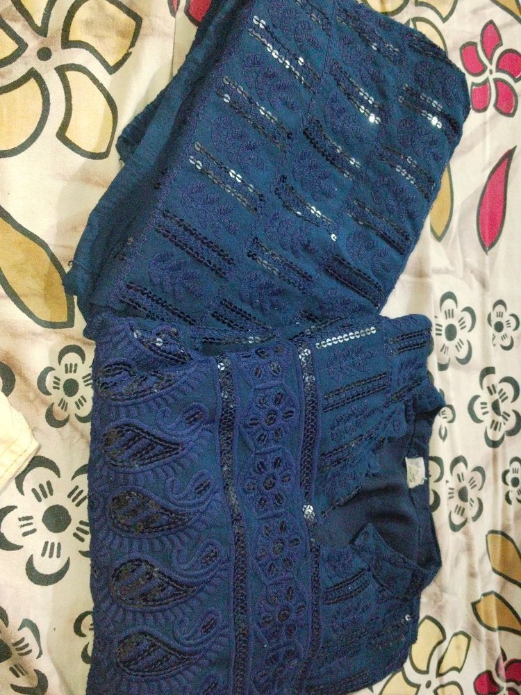 Royal Blue Chamki Kurti