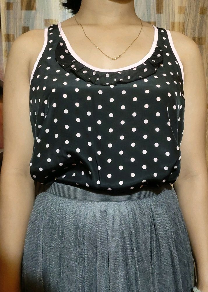 Polka Dot Sleeveless Top