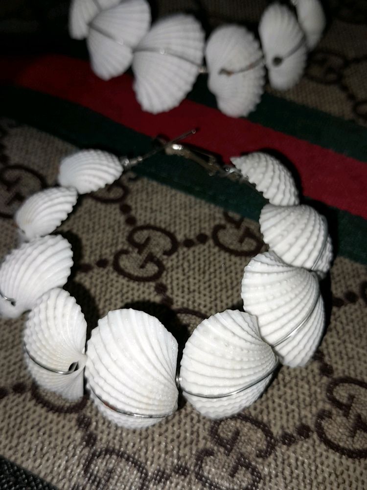 Handmade Earring Made Of White Seashell