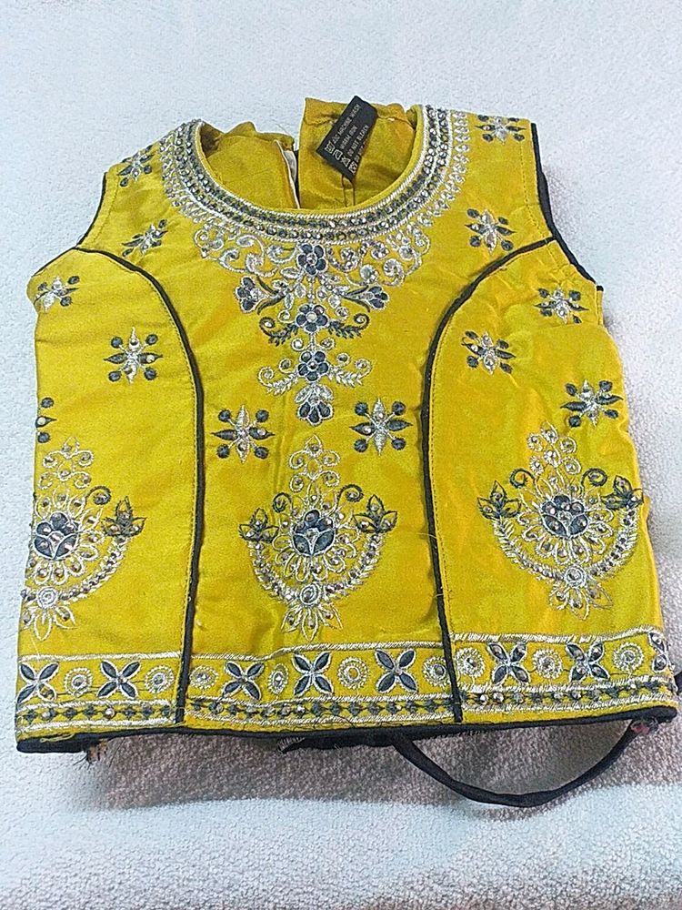 Yellow Colour Kids Lehenga...