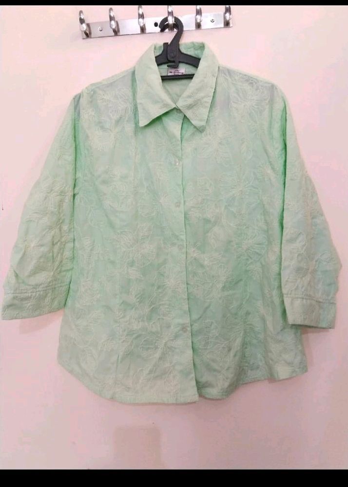 Mint Green Shirt With Chicken Kaari