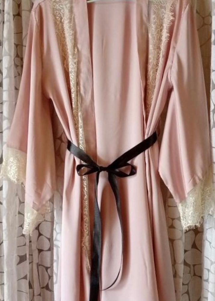 Luxury Kimono Lace Satin Dress Gown/Robe