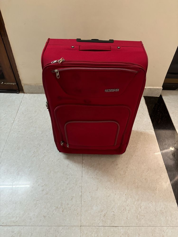 American Tourister Polyester Soft Trolley Red