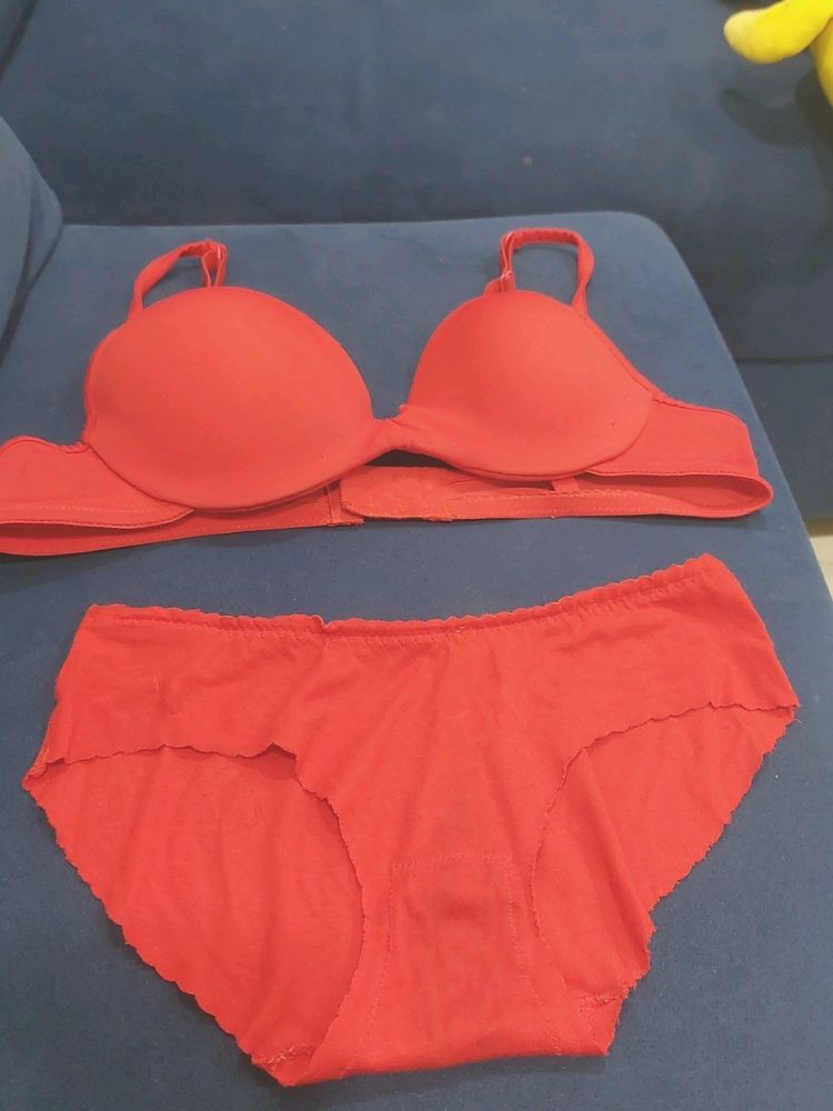 Red Bra Panty Set