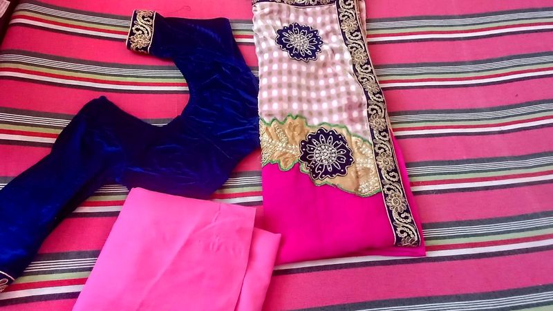 Pink Pach Saree