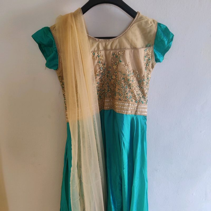 Long Frock With Pant And Dupatta