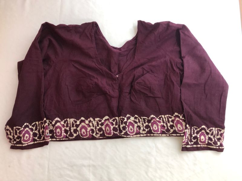 Burgundy Printed Blouse(Women’s)