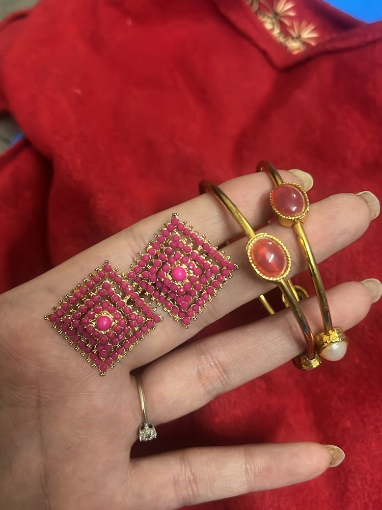 bangle and earrings combo