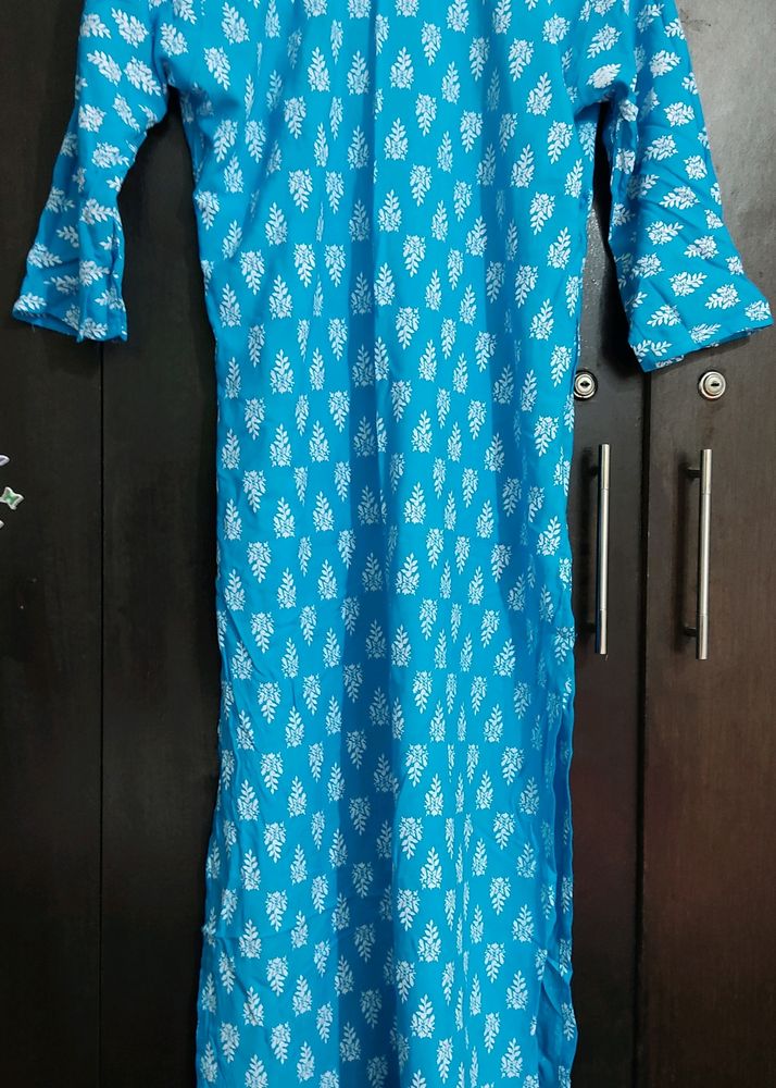 Sky Blue Rayon Kurti