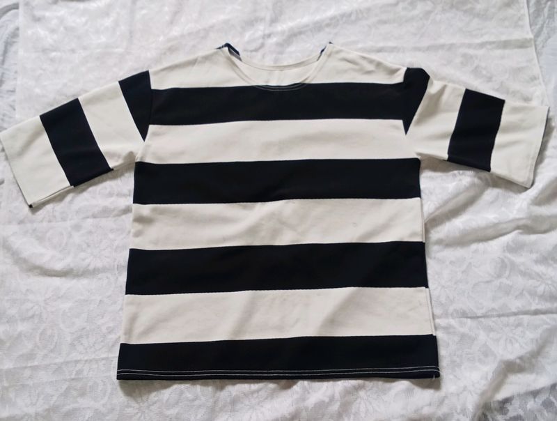 Striped Black And White Tshirt