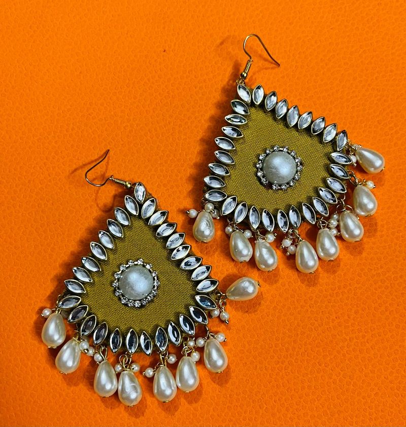 New Fabric Party Wear Fancy Have Long Earrings