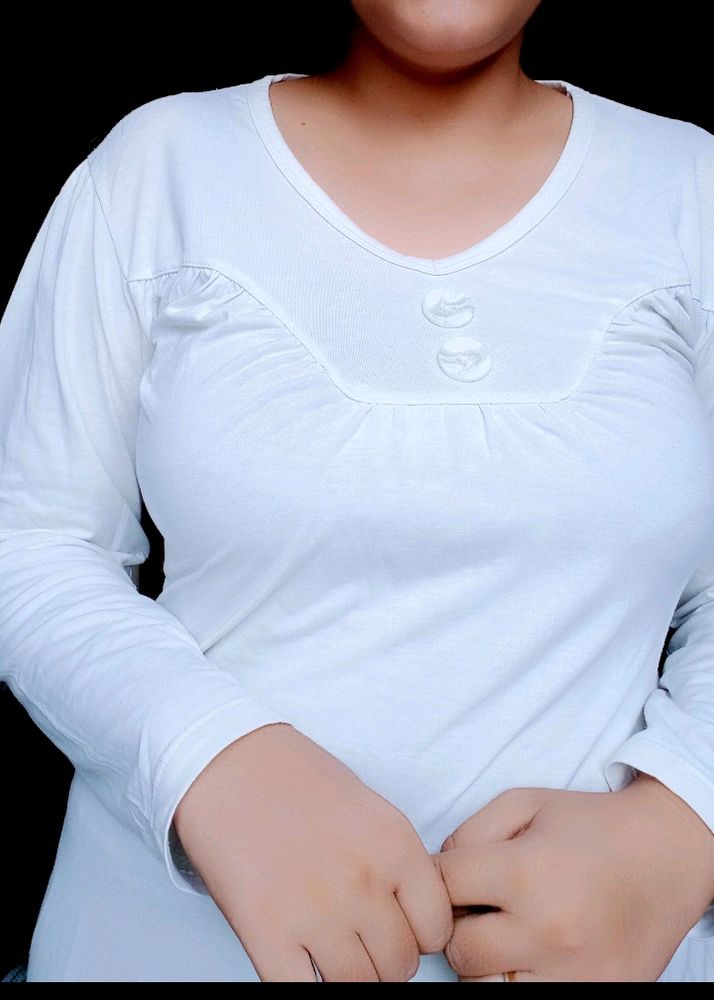 50 Rs Plane White Top For Women