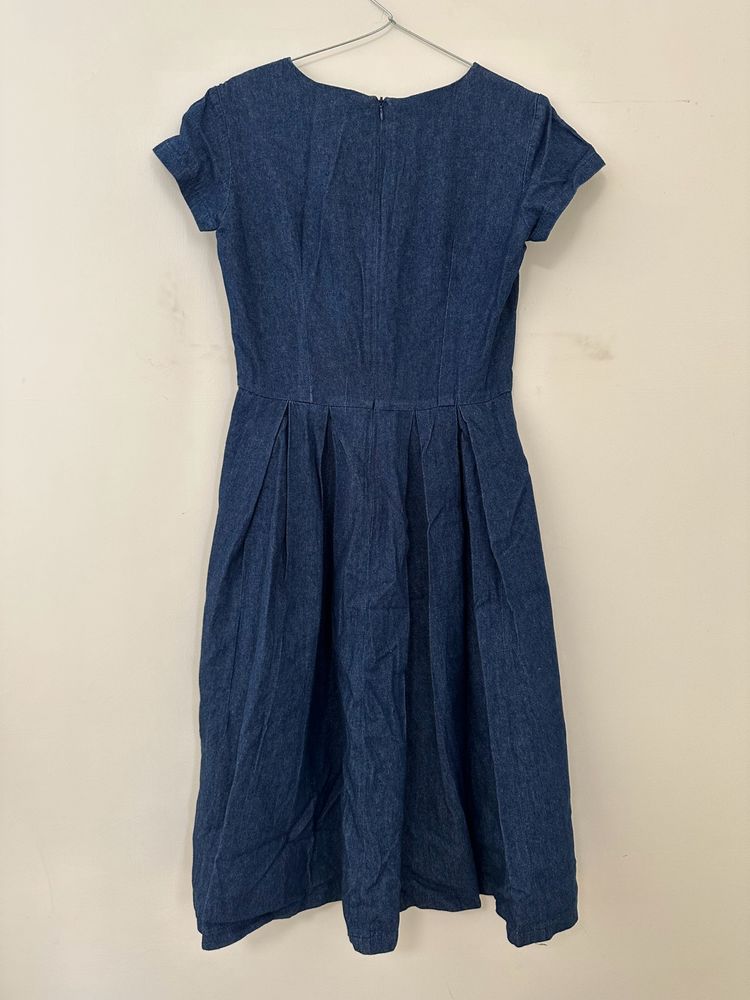 Fit and Flare Denim Dress