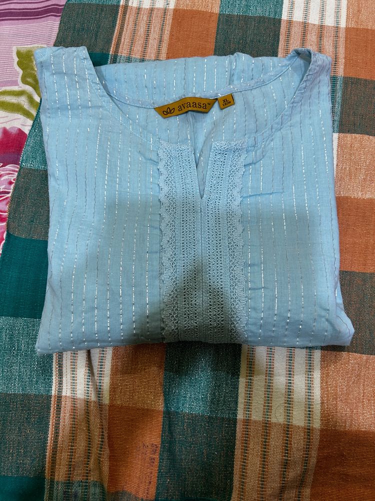 Avaasa Sky Blue Colour Kurta Size XL