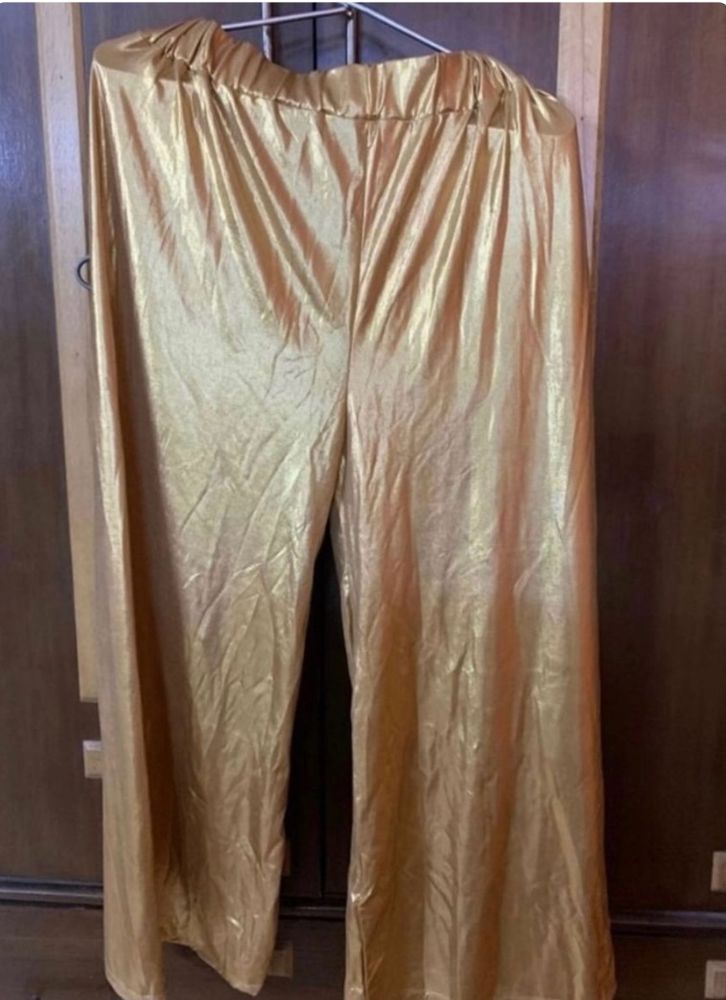 Golden Shimmer Palazzos Pants