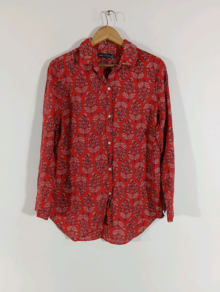 Red Printed Casual Top (Women)