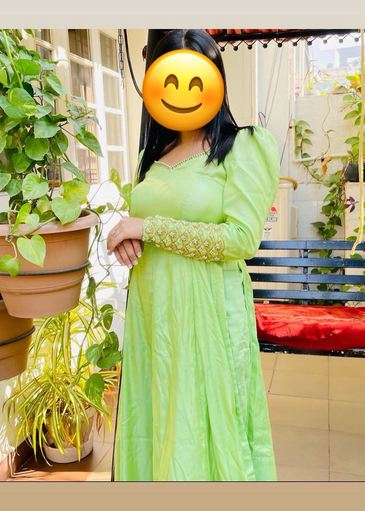 Anarkali Dress  Green Colour