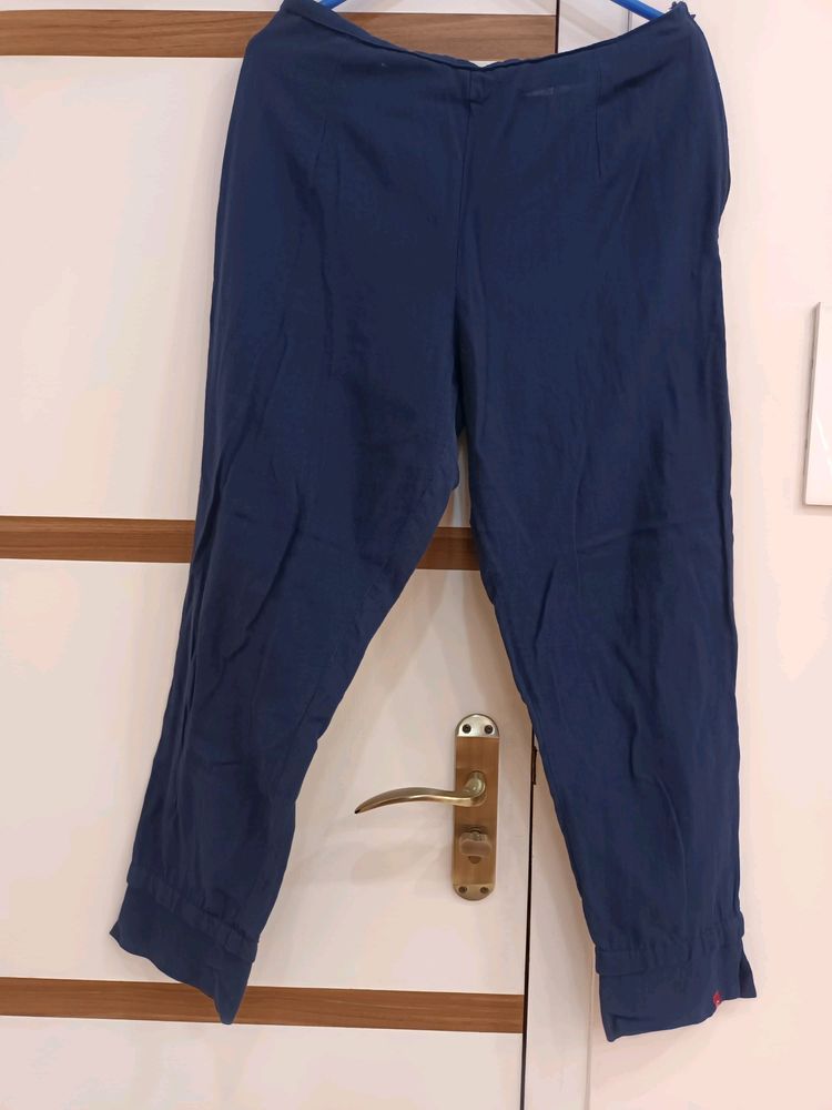 Biba Branded Blue Straight Pant Size M