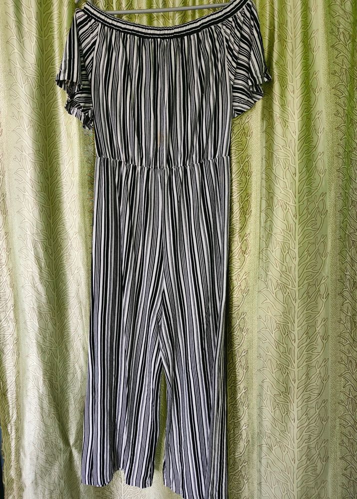 Pretty Black and White Striped Jumpsuit