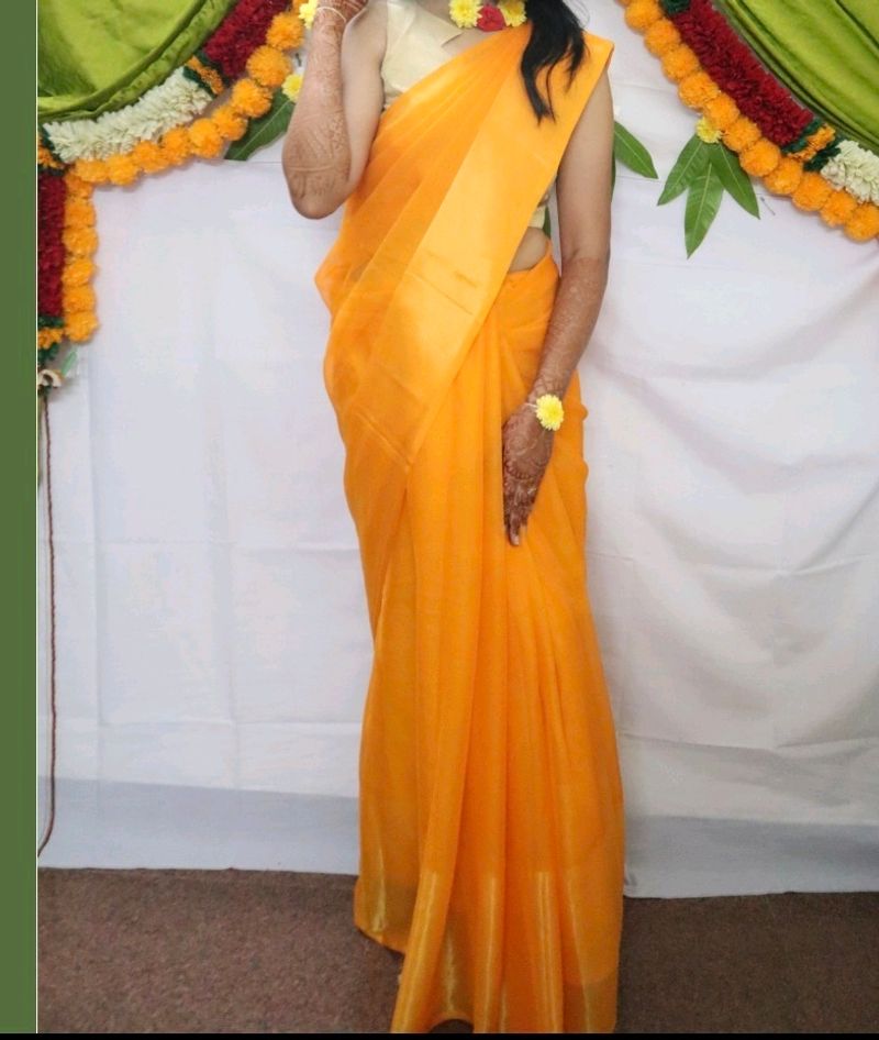 Mustard Saree