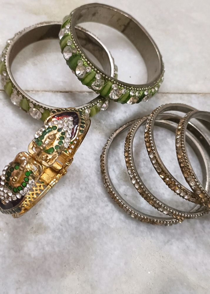 Combo Stone Bangles And Bracelet