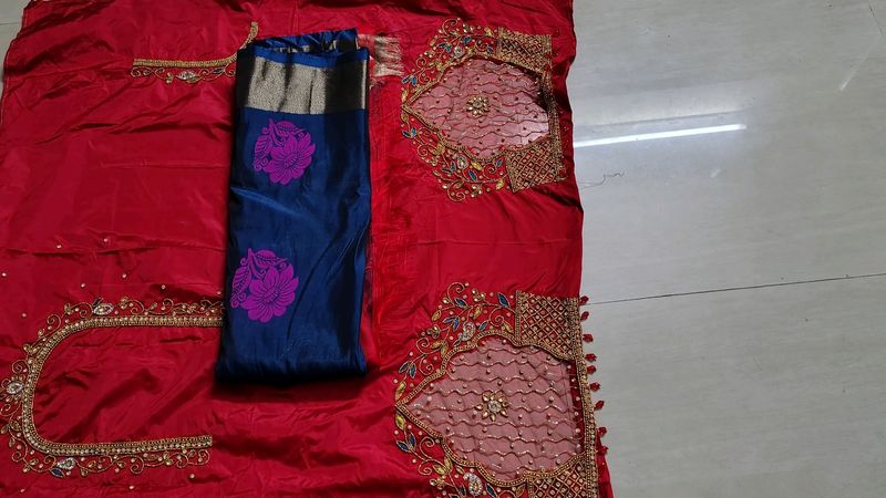 Saree With Maggam Work Blouse