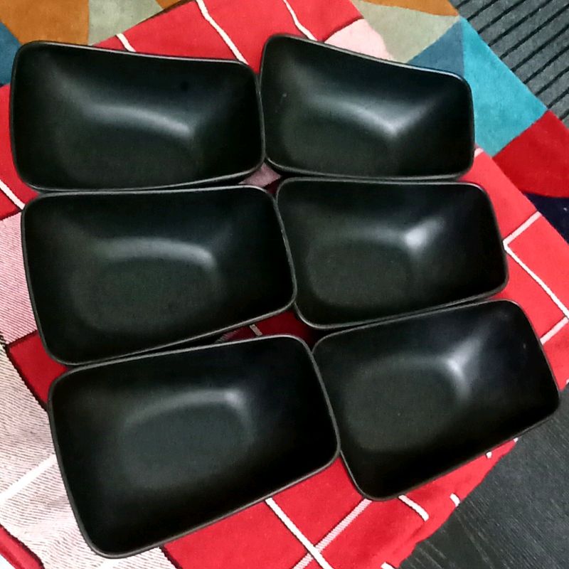 Melamine Black 🖤 Bowl 🥣 (6 Pcs)