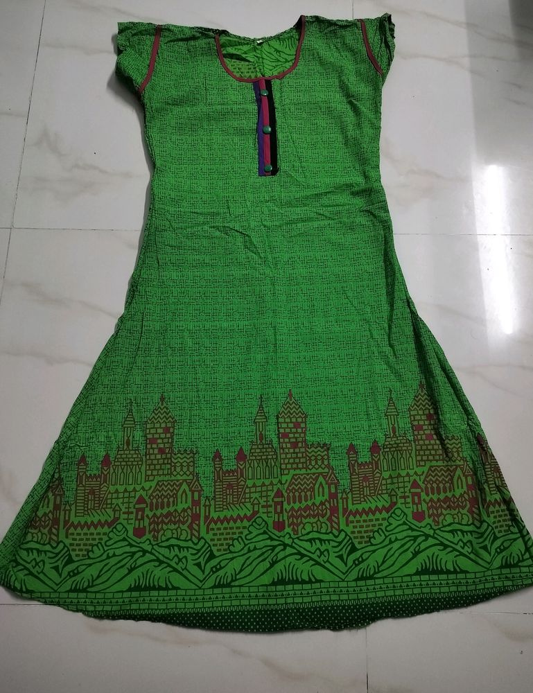 Green Cotton Kurta