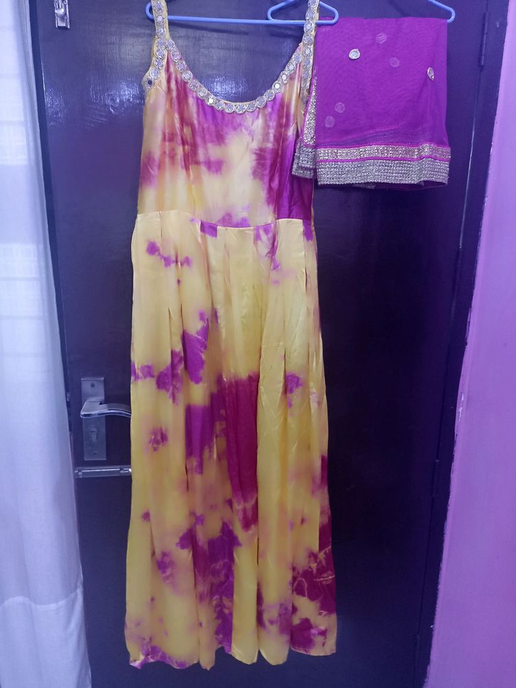 Beautiful Gown With Duppata For Haldi Ceremony