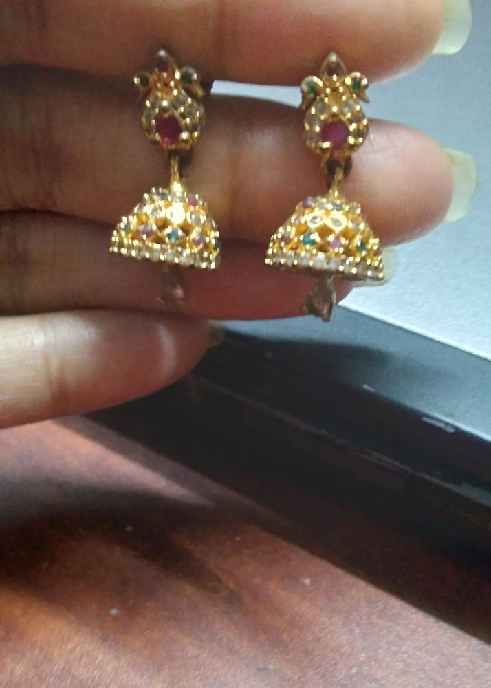 American Diamond Jhumkas Small