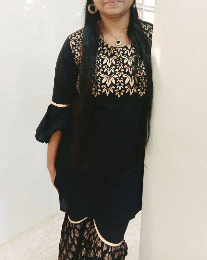 Black Ethnic Sharara For Women