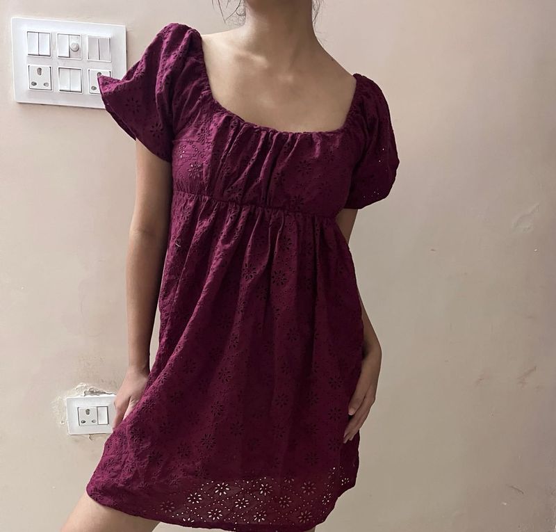 Maroon Mini Dress