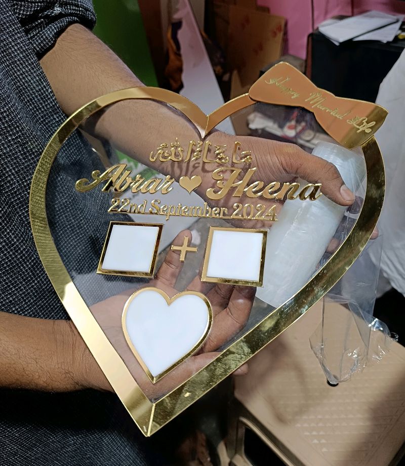 Nikah Nama ❤Heart Thumb Name Plate