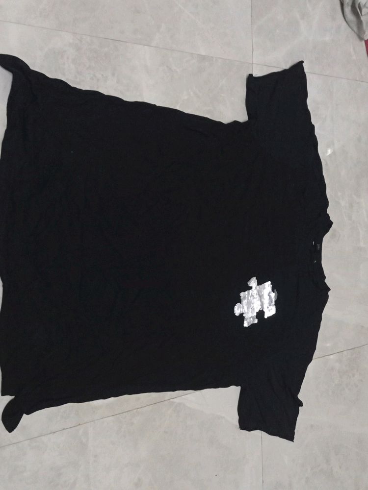 Casual Black Tshirt For Man