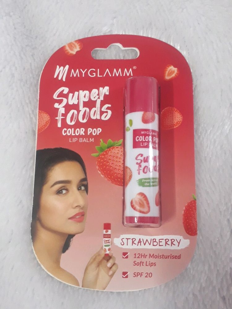 Myglamm Super Foods Color Pop Lip Balm Strawberry