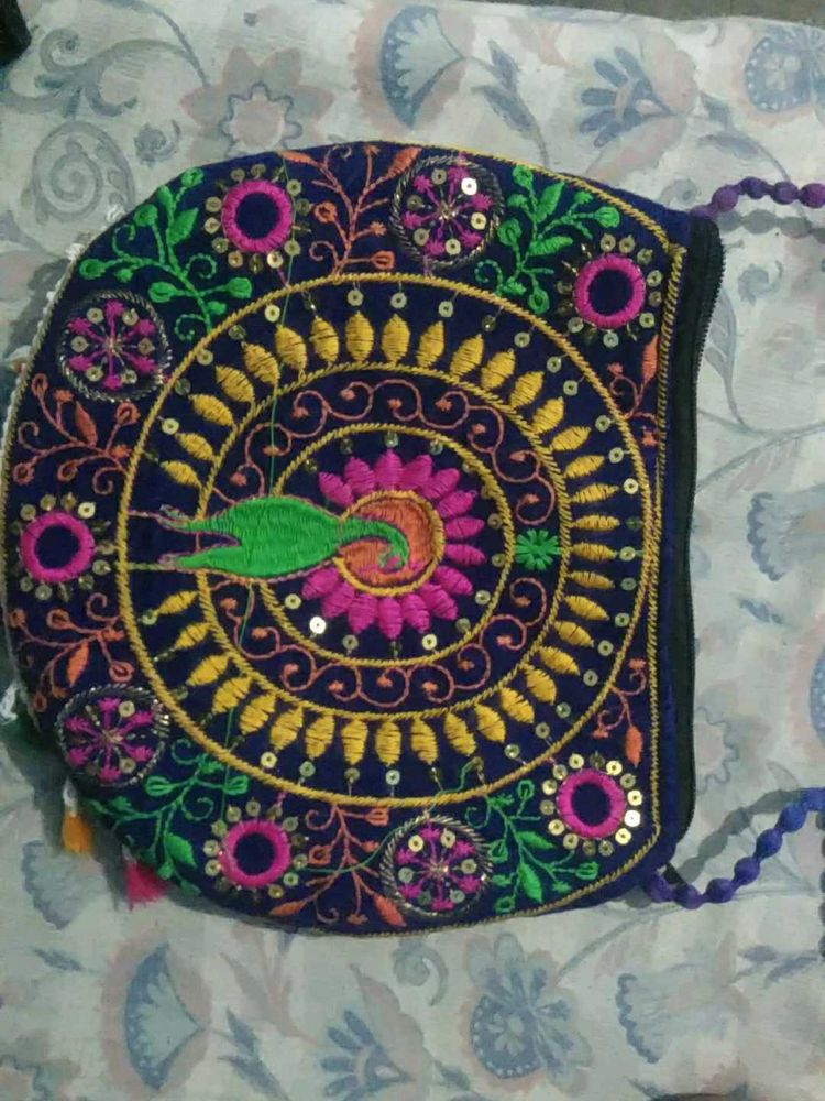 Hand Made Bag With Some Traditional Designs.