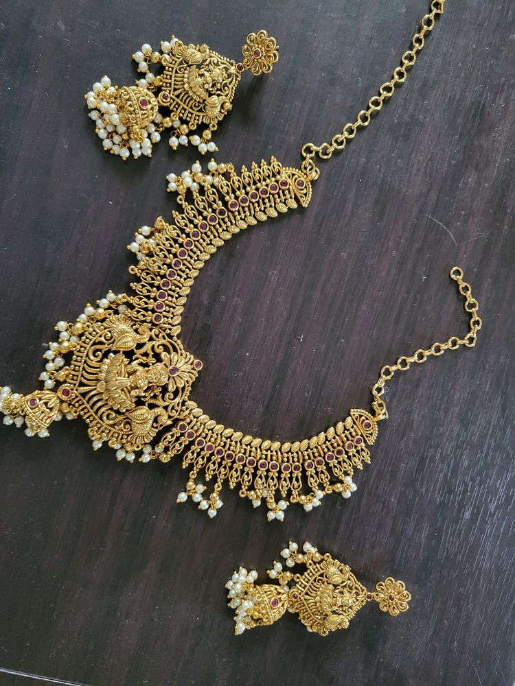 Antique Gold Lakshmi Amma Temple Jewellery